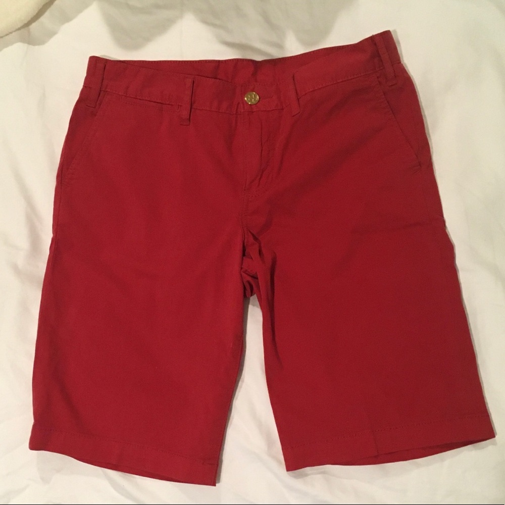 Tory Burch Red Bermuda Chino Shorts